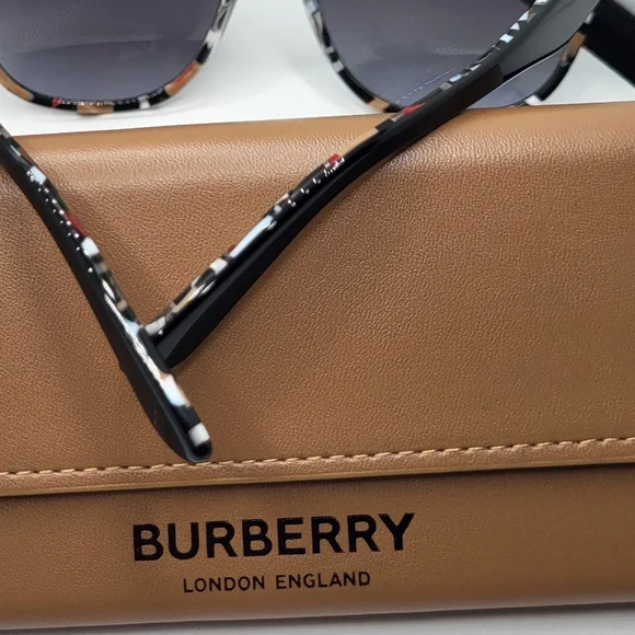 Burberry Women's Black Cat-Eye Sunglasses - Picture 3 of 11